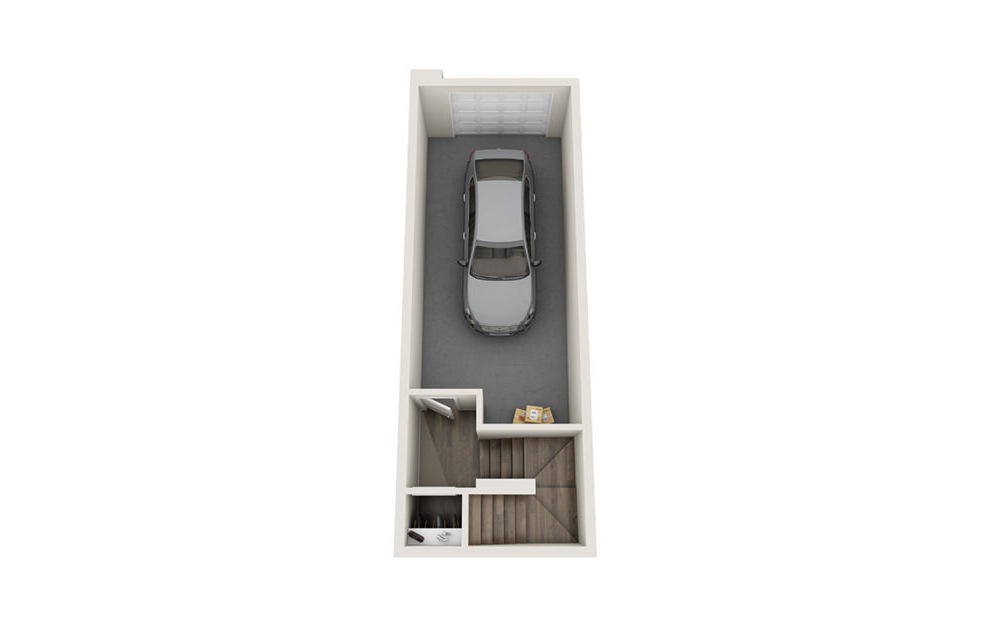 Inglenook - 1 bedroom floorplan layout with 1 bath and 752 square feet. (Floor 1 / 3D)
